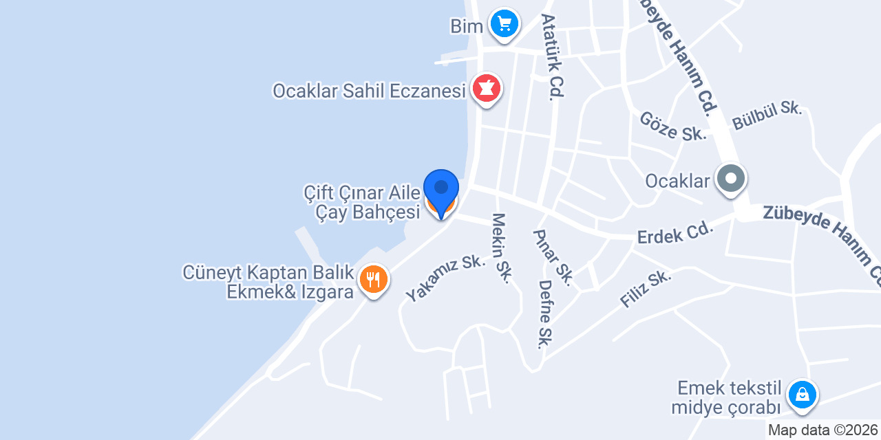 Çift Çınar Aile Çay Bahçesi konumu