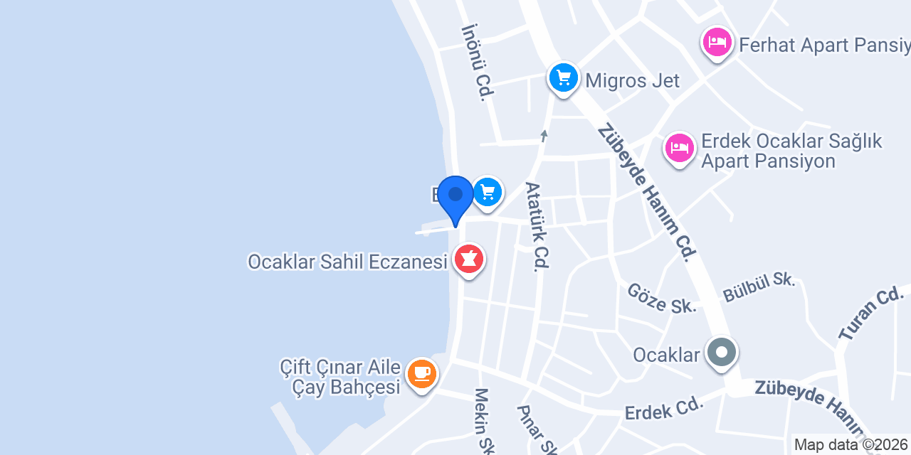 Erdek Ocaklar Tekel Bayii Devrim Market konumu