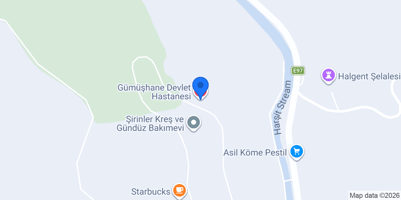 Gümüşhane Devlet Hastanesi konumu