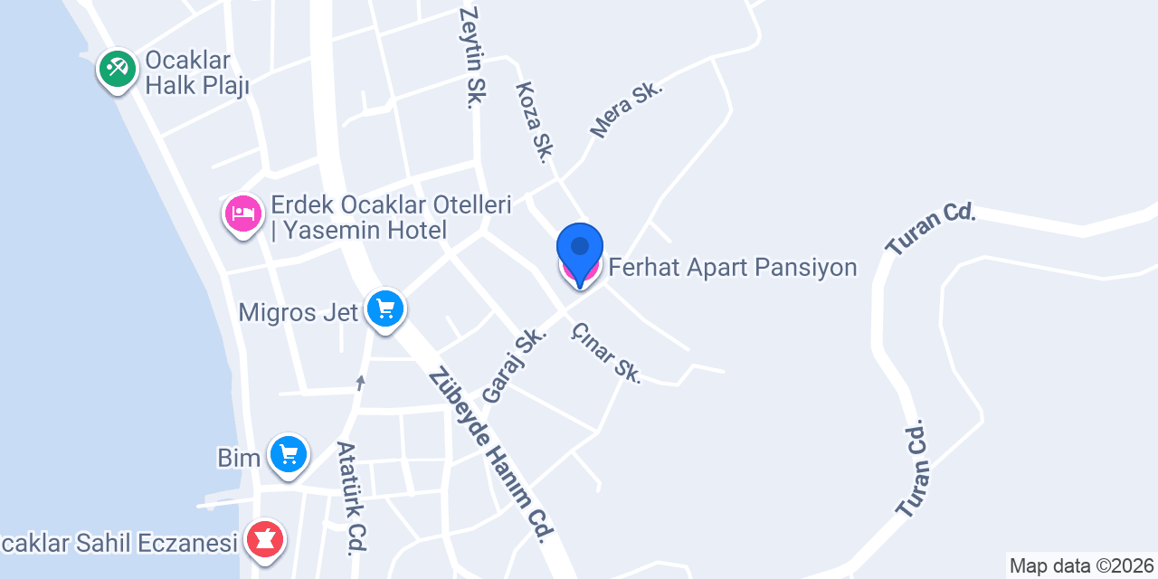 Ferhat Apart Pansiyon konumu