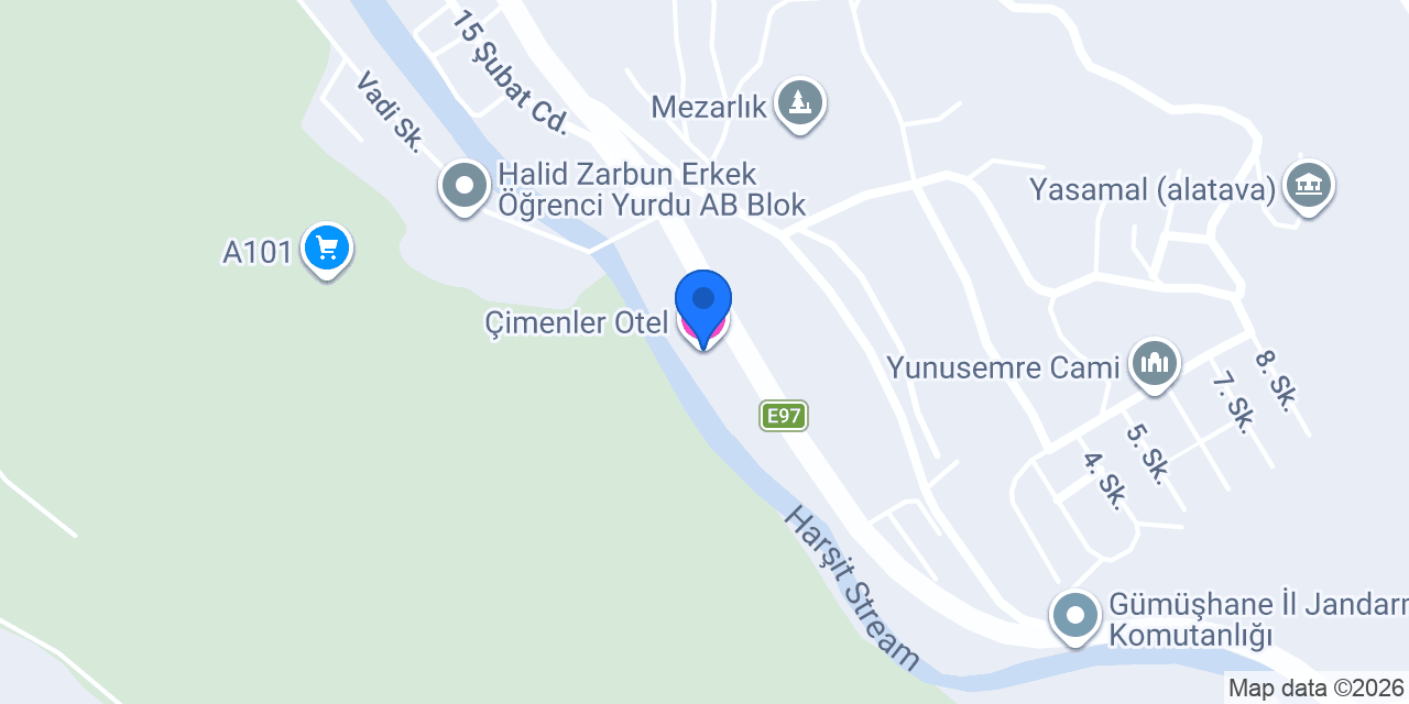 Çimenler Otel konumu