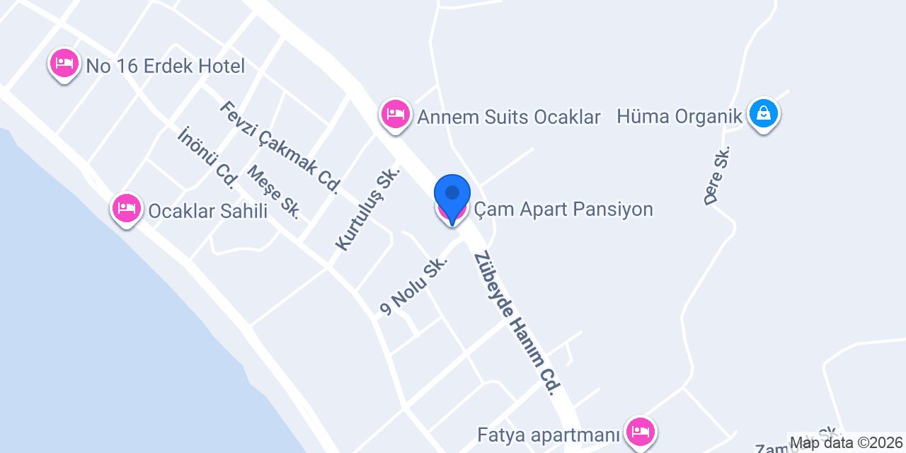 Çam Apart Pansiyon konumu