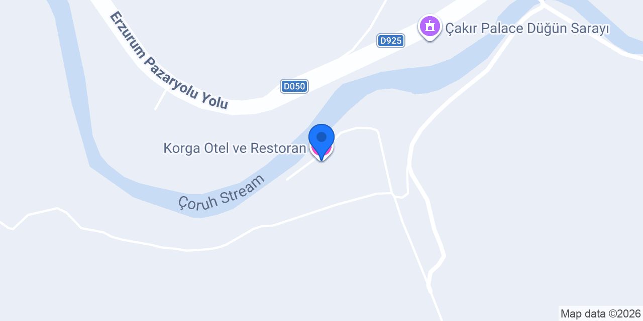 Korga Otel ve Restoran konumu