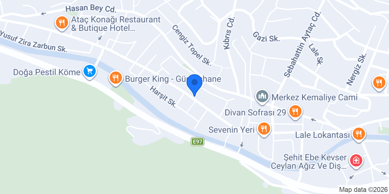 Gümüşhane Özen Dondurma konumu
