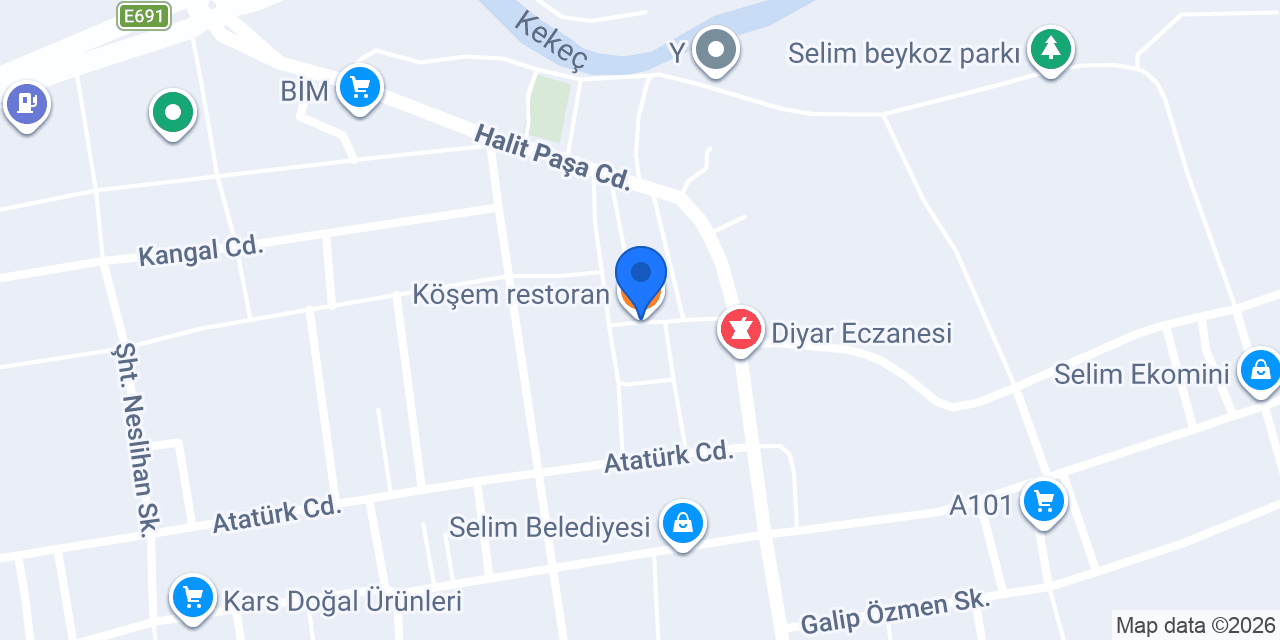 Köşem restoran konumu