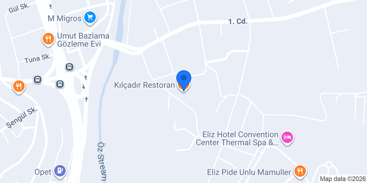 Kılçadır Restoran konumu