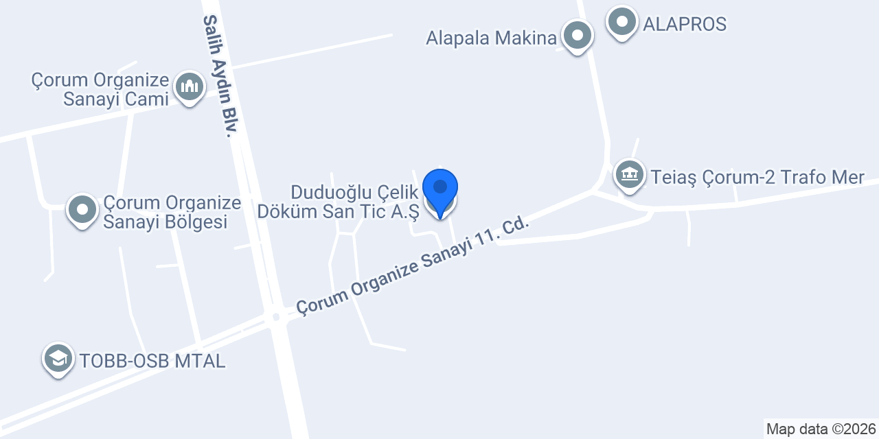 Duduoğlu Çelik Döküm San Tic A.Ş konumu