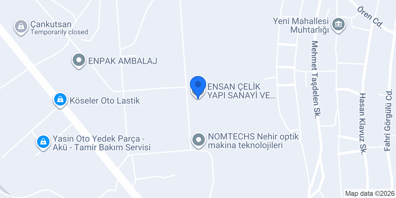 ENSAN ÇELİK YAPI SANAYİ VE TİCARET LTD. ŞTİ. konumu