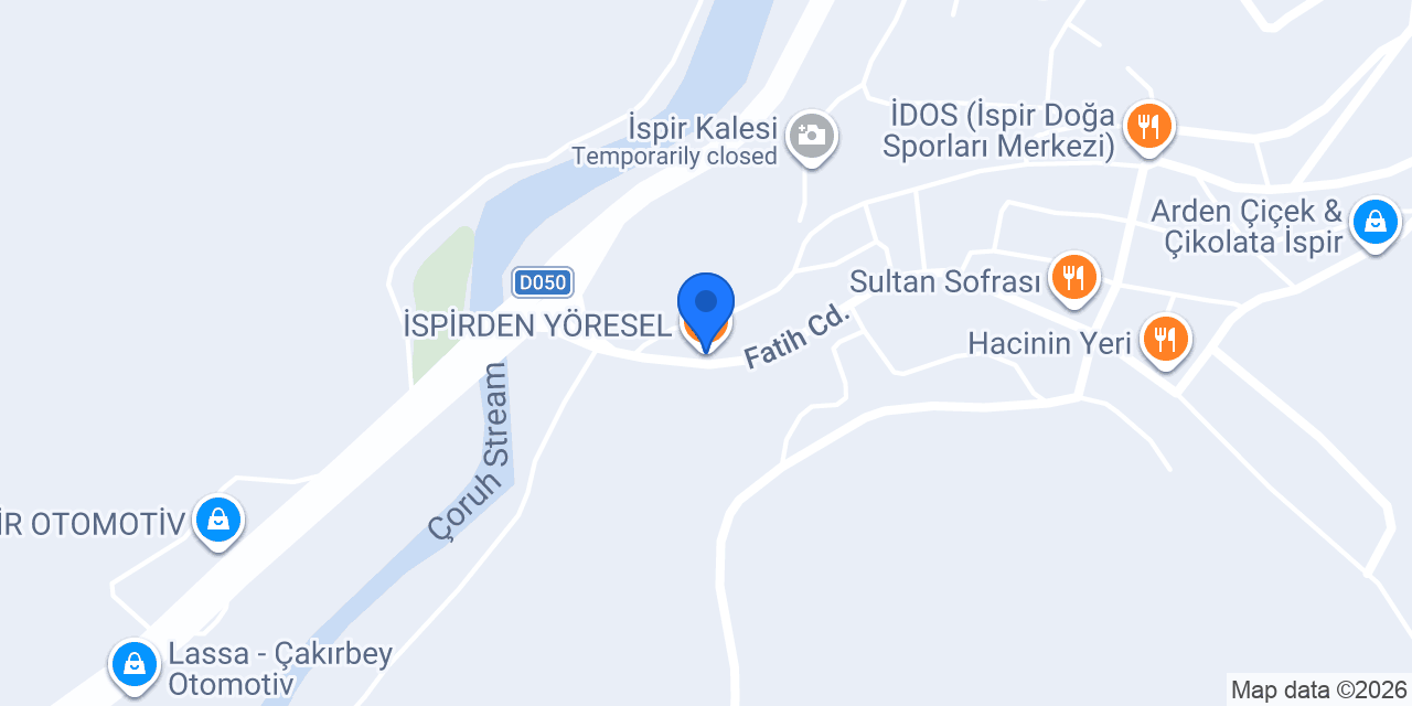 İSPİRDEN YÖRESEL konumu