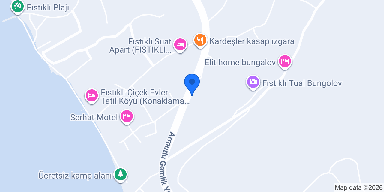 Fıstıklı Rose Bungalov konumu