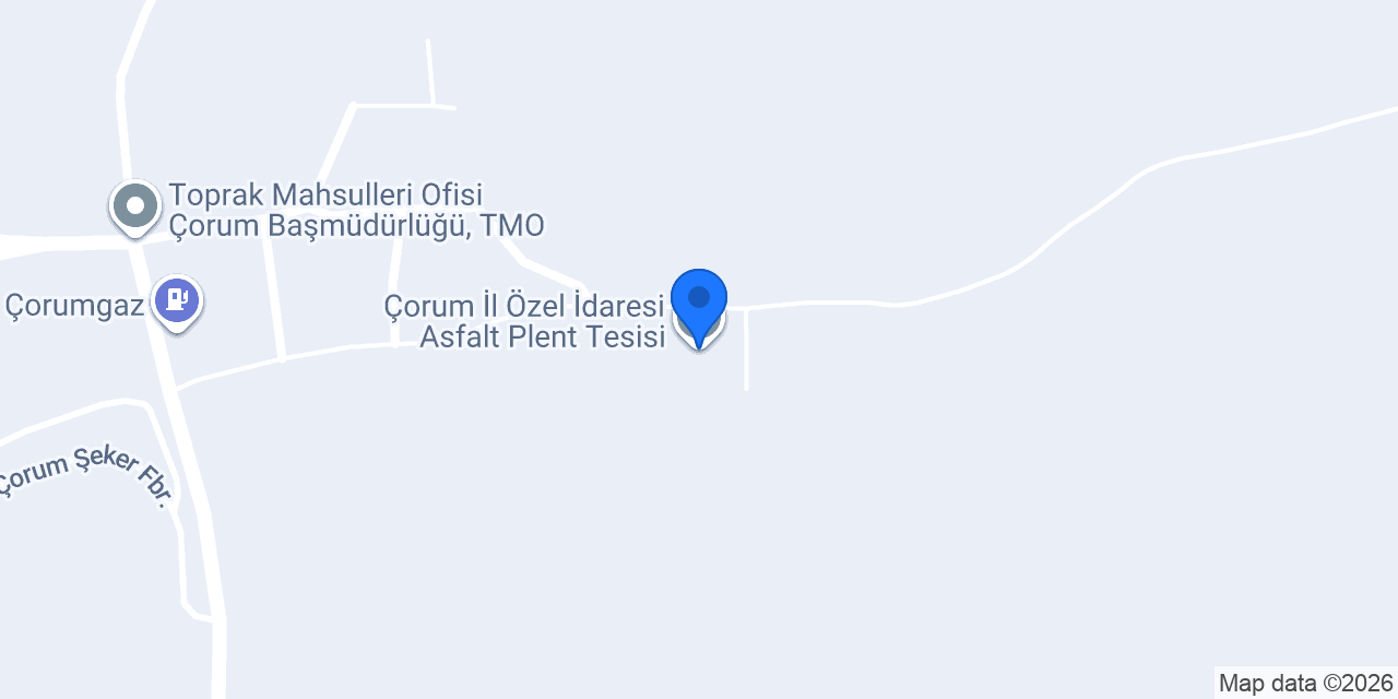Çorum İl Özel İdaresi Asfalt Plent Tesisi konumu