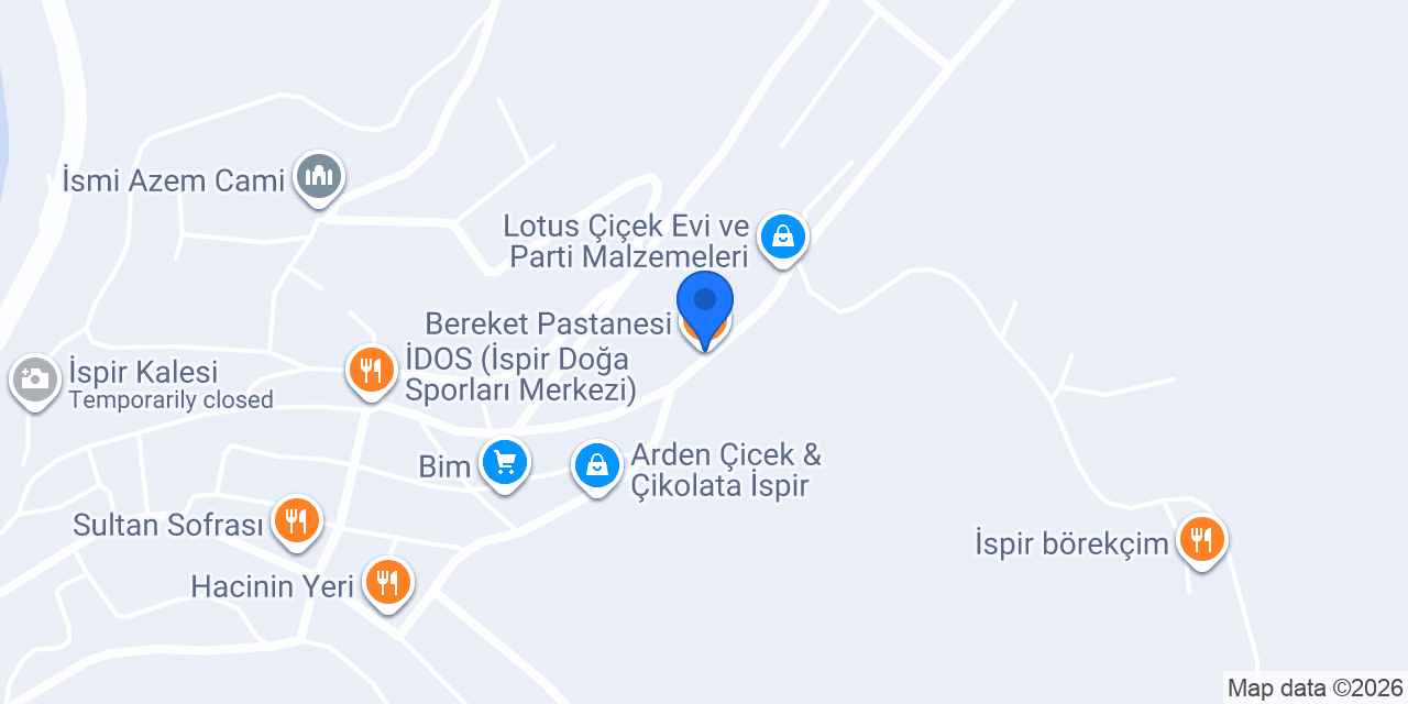 Bereket Pastanesi konumu