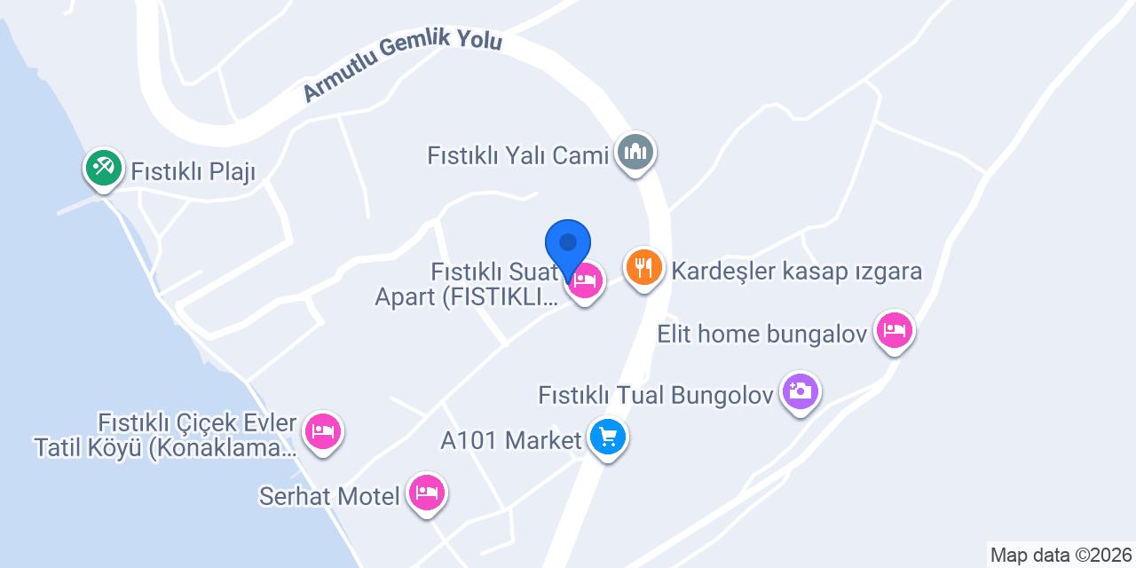 Fıstıklı Mavi Ev Pansiyon konumu