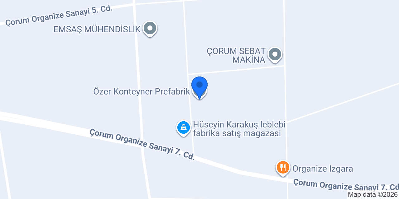 Özer Konteyner Prefabrik konumu