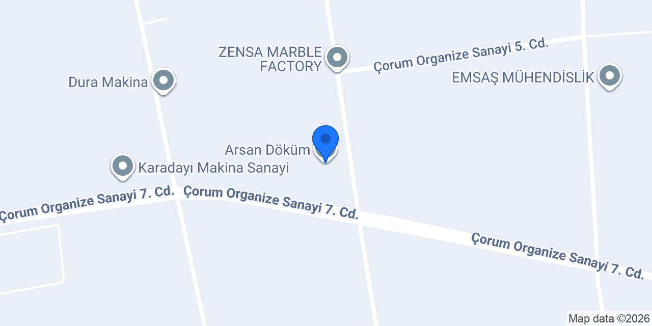 Arsan Döküm konumu