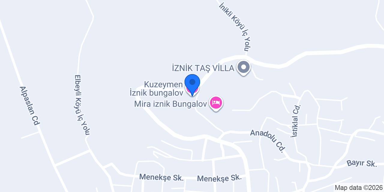Kuzeymen İznik bungalov konumu
