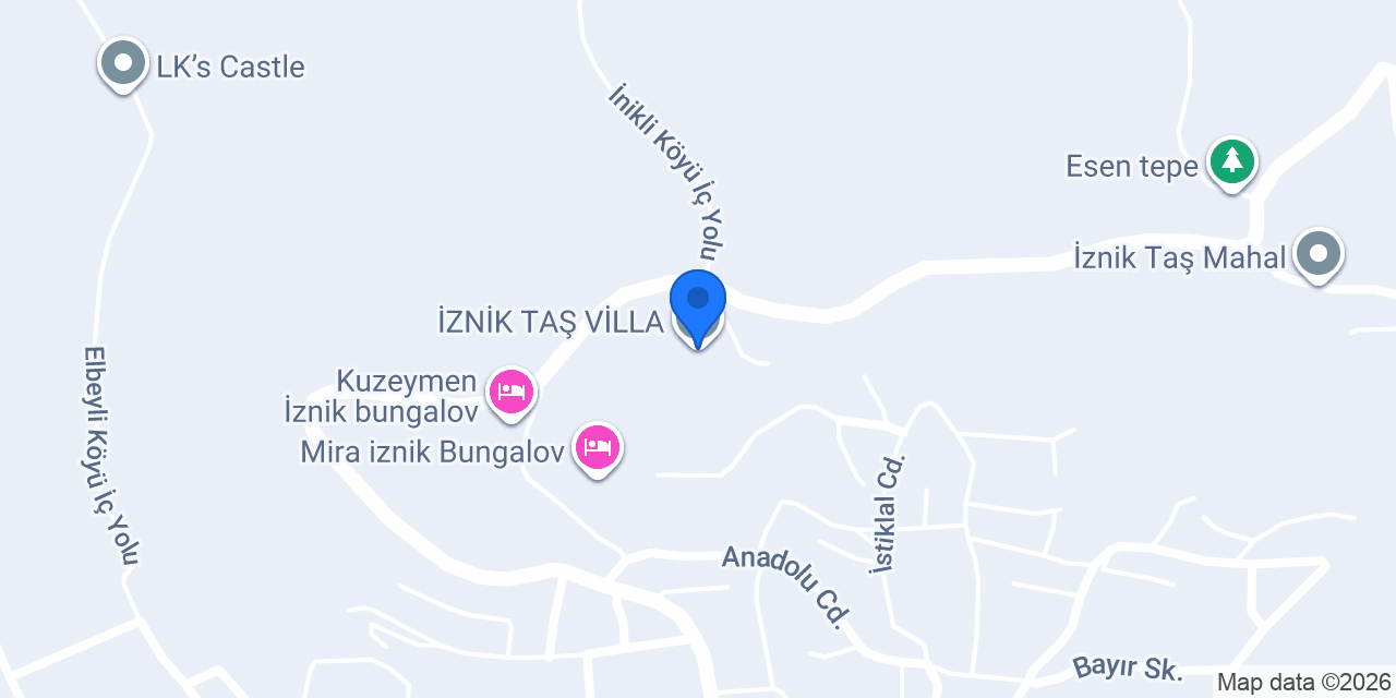 İZNİK TAŞ VİLLA konumu
