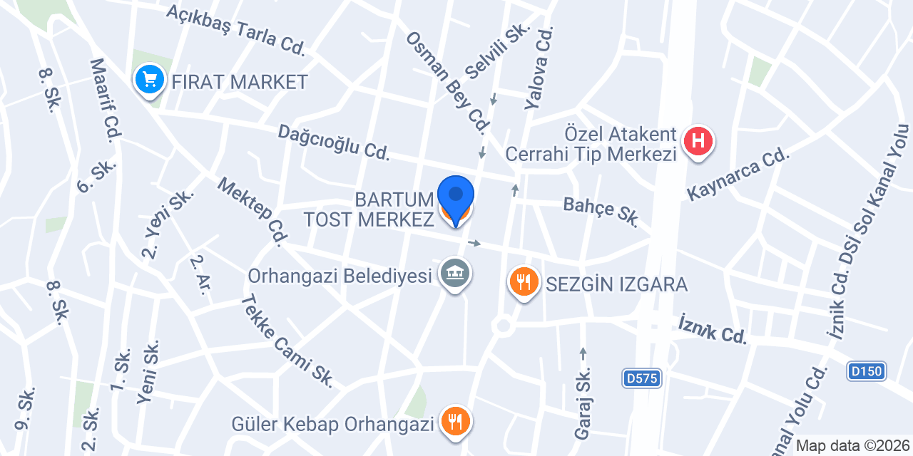BARTUM TOST MERKEZ konumu