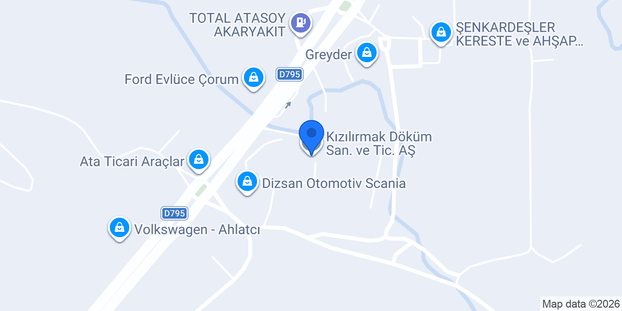 Kızılırmak Döküm San. ve Tic. AŞ. konumu