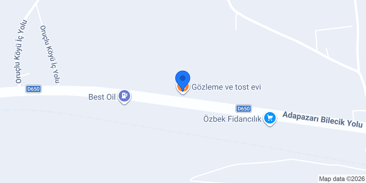 Gözleme ve tost evi konumu