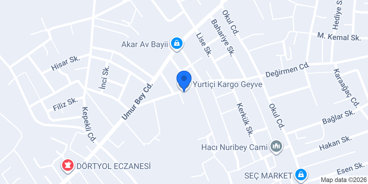 Yurtiçi Kargo Geyve konumu
