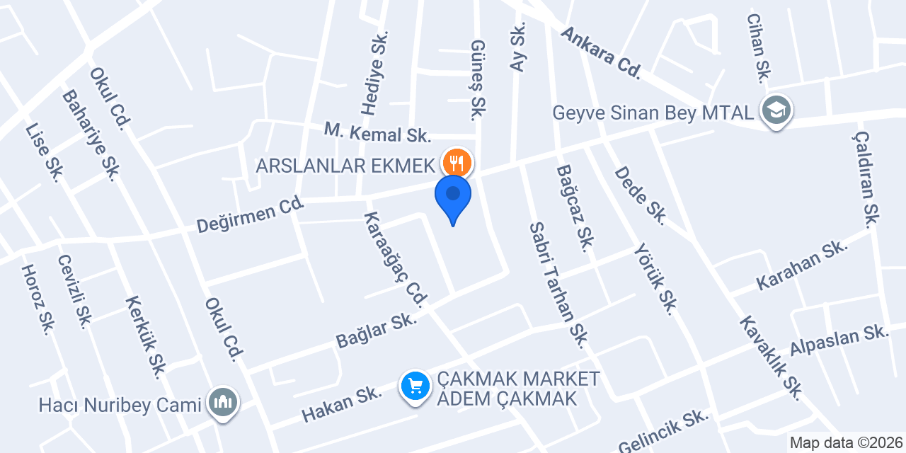 Geyve Halk Eğitim Merkezi konumu