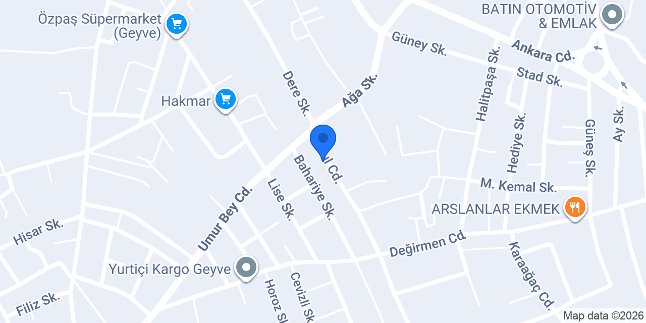 ECA Servisi Geyve İletişim konumu