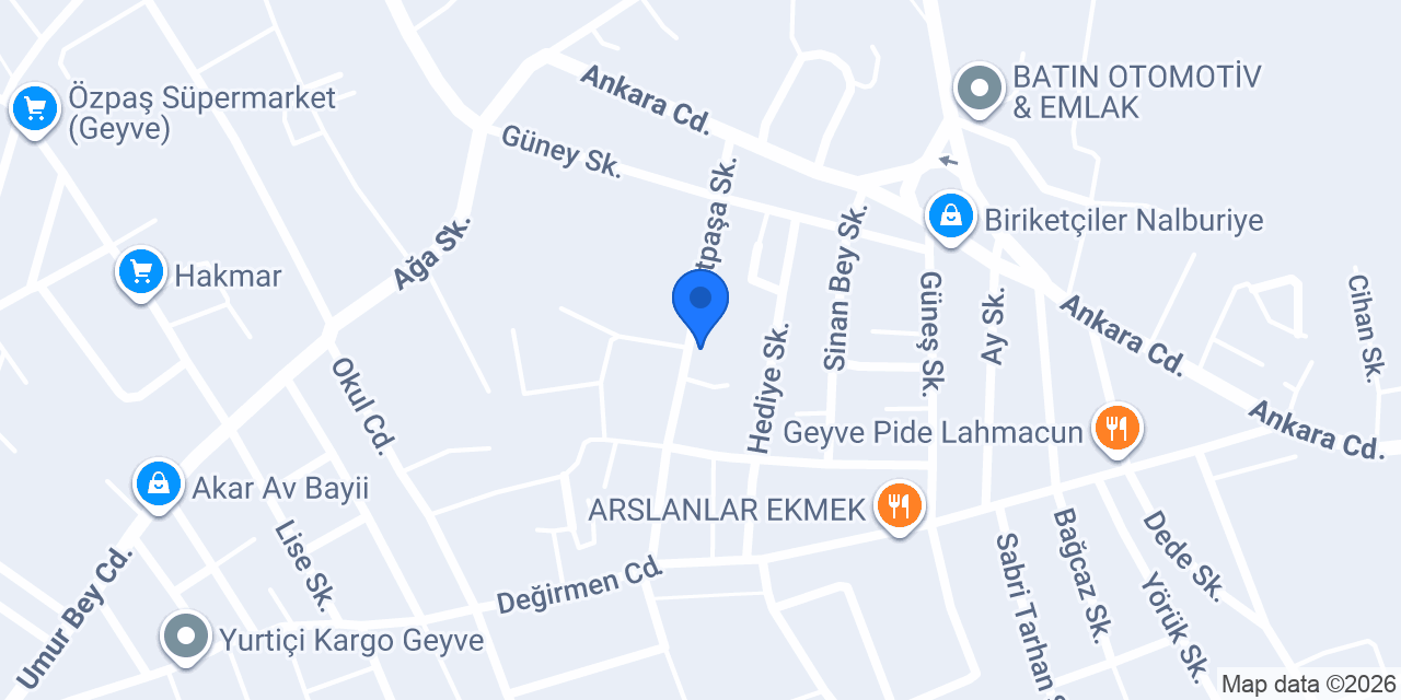Geyve Anaokulu konumu