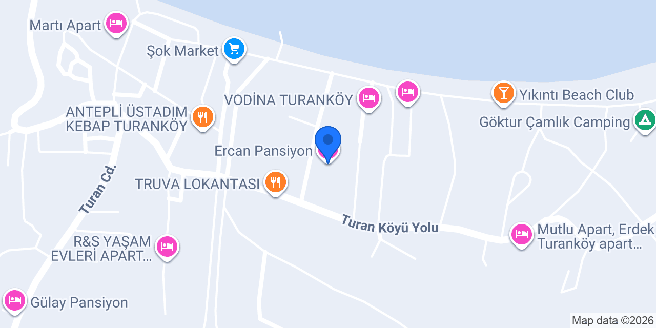 Ercan Pansiyon konumu