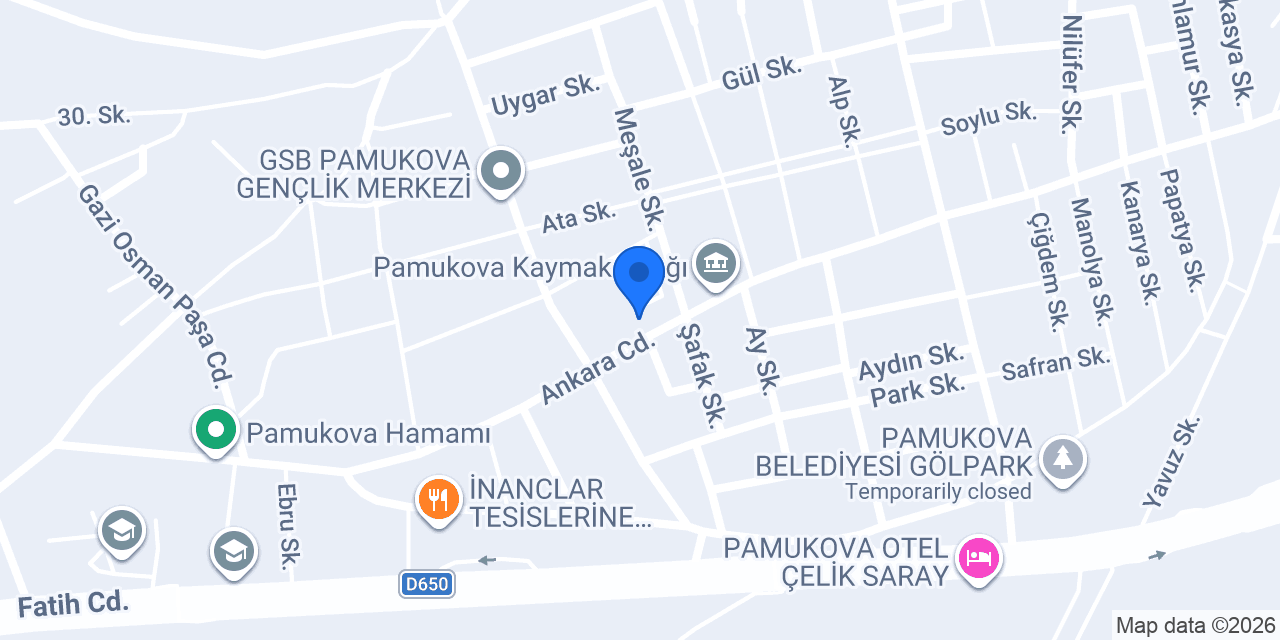 Pamukova İlçe Nüfus Müdürlüğü konumu