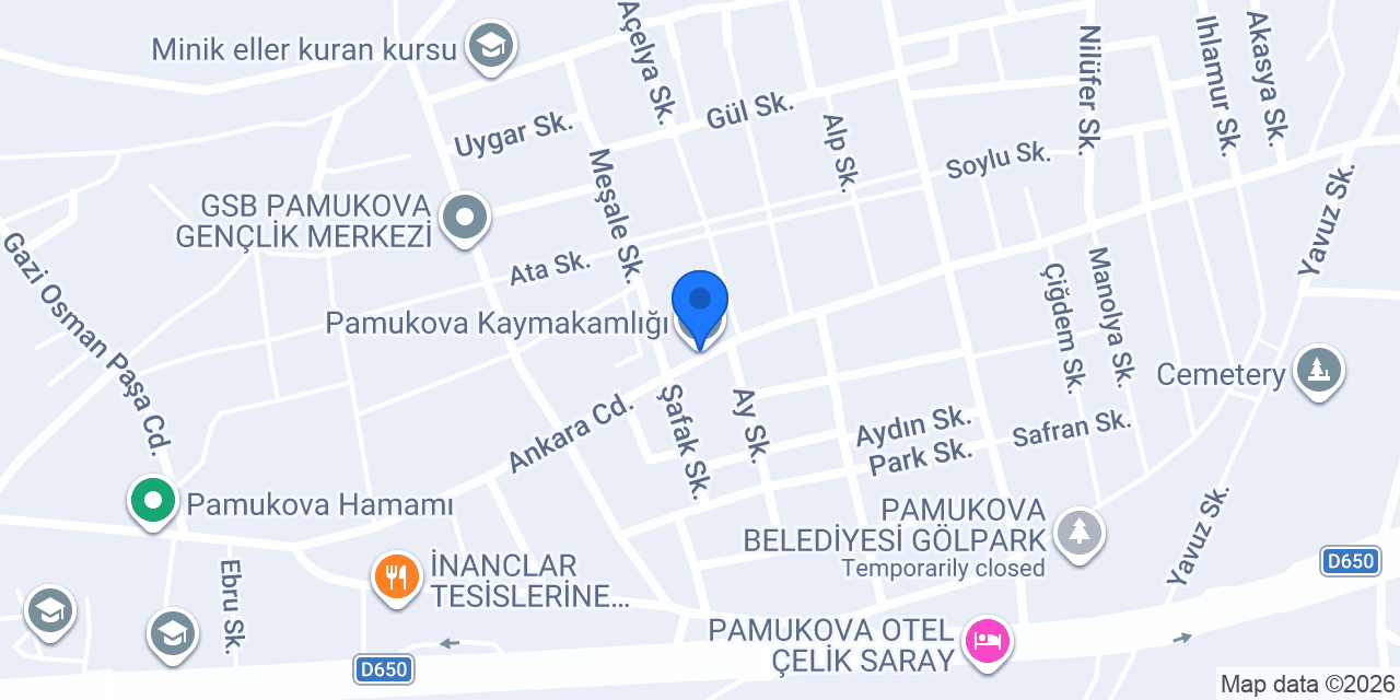 Pamukova Kaymakamlığı konumu