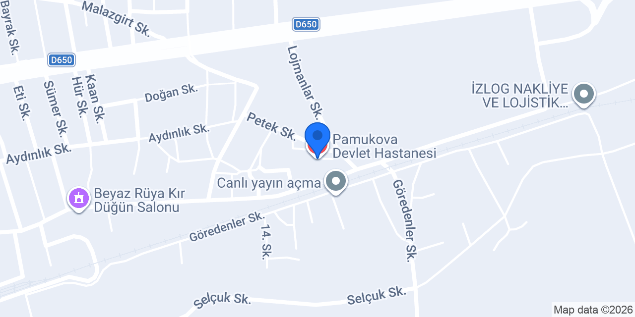 Pamukova Devlet Hastanesi konumu