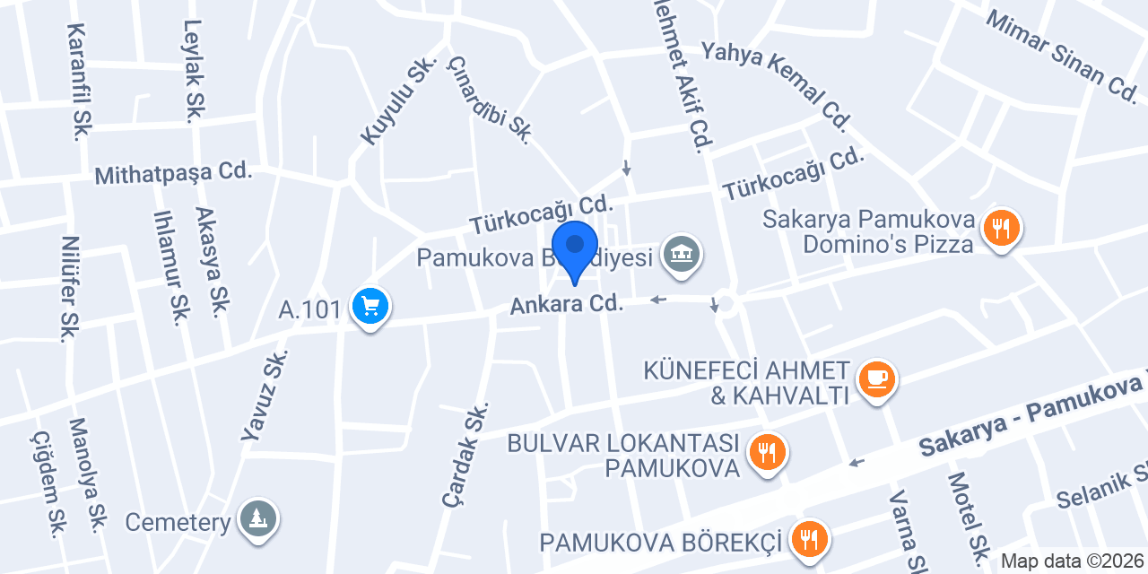 EVİM OTEL PAMUKOVA konumu
