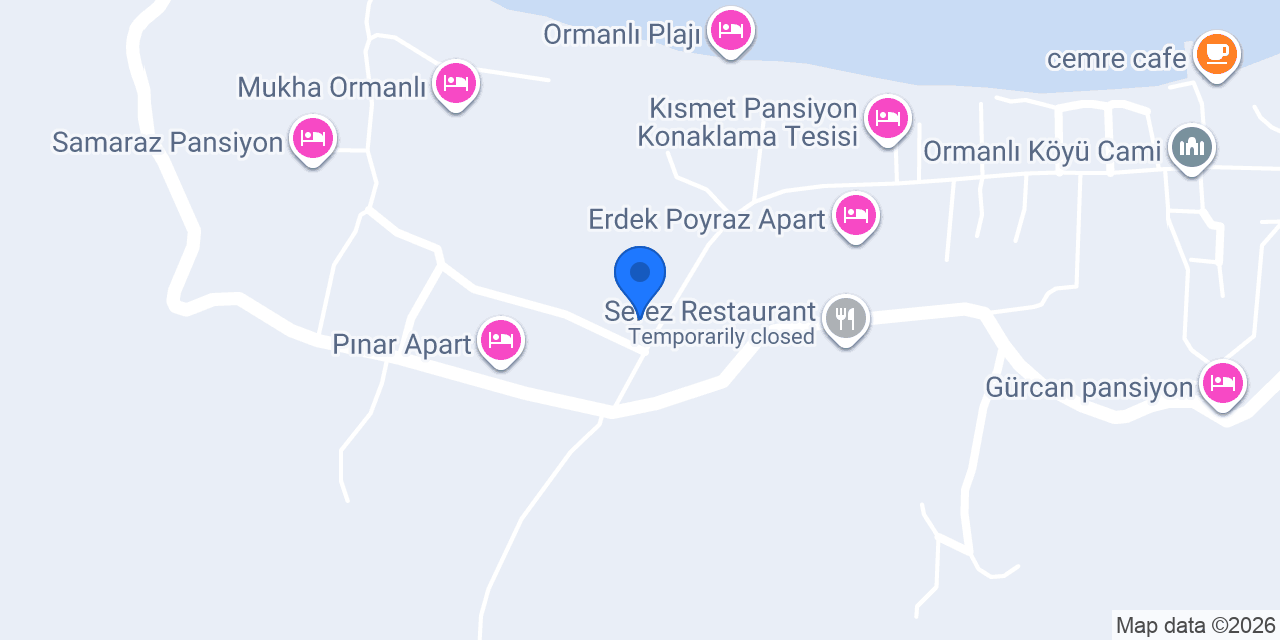 Karadut Pansiyon Ormanlı konumu