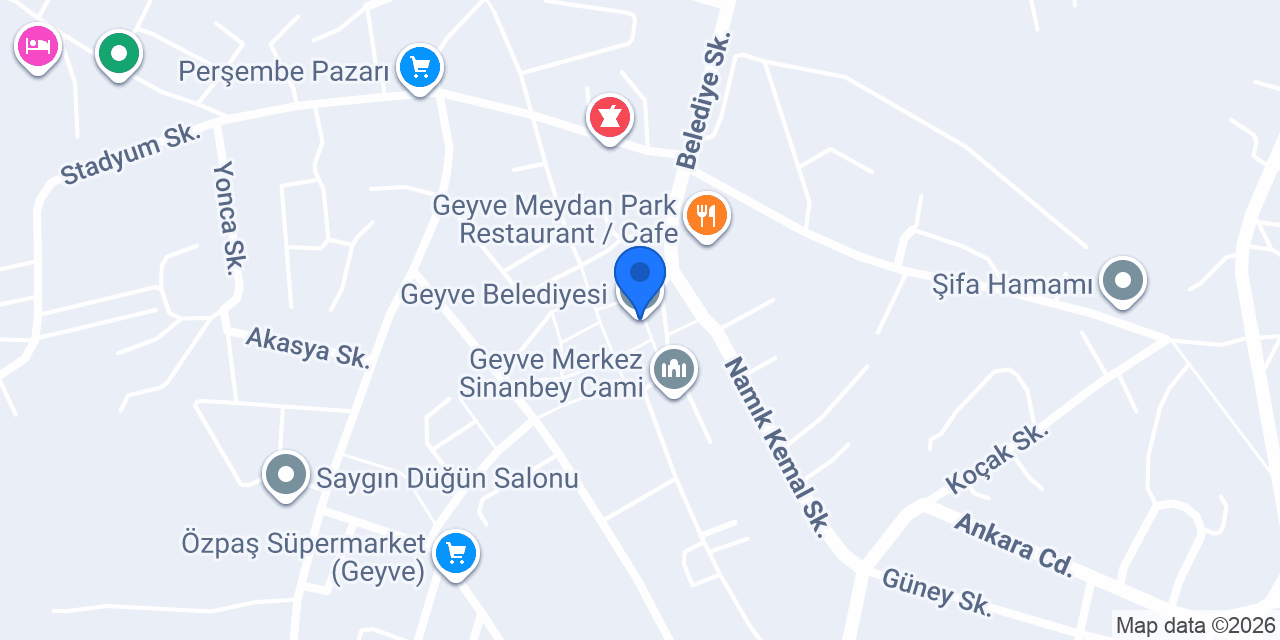 Geyve Belediyesi konumu