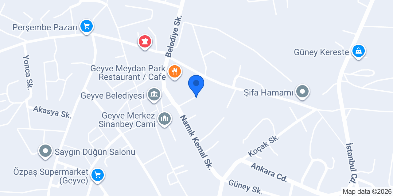 Geyve Levent Sürücü Kursu konumu