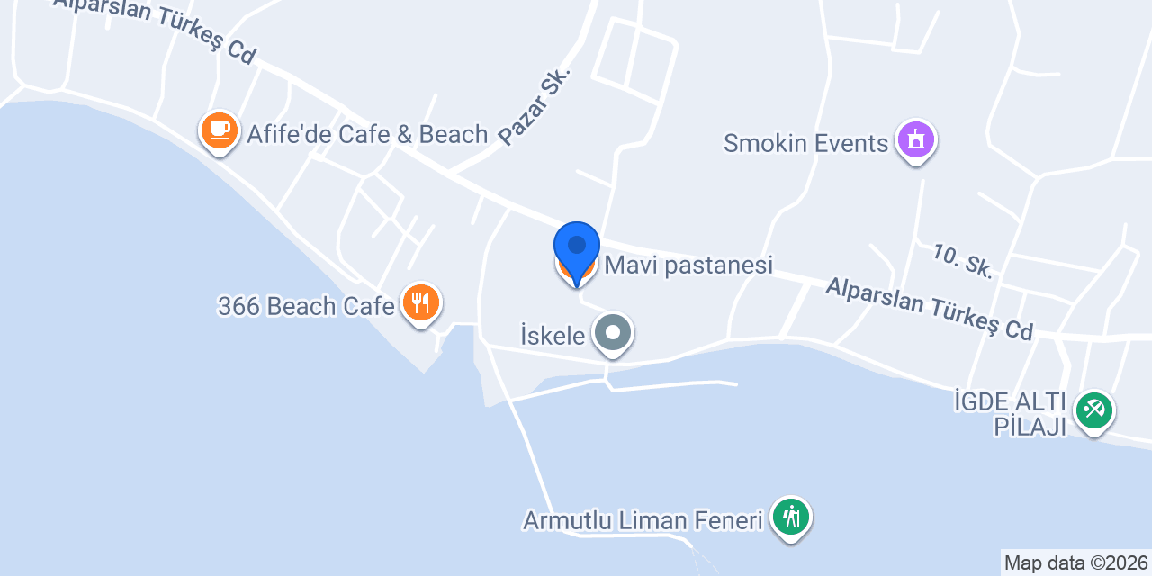Mavi pastanesi konumu