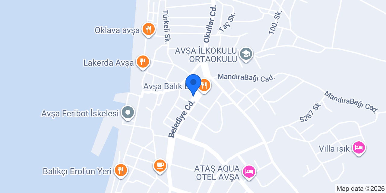 Avşa Berivan Motel konumu