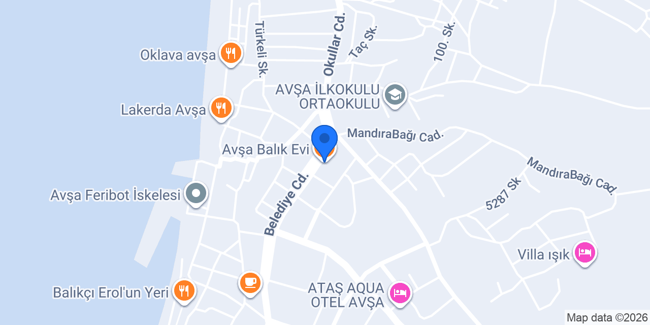 Avşa Balık Evi konumu