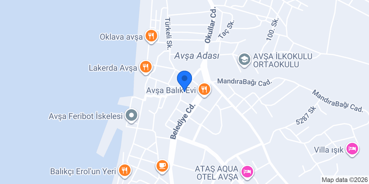 Avşa Oteller Pansiyonlar konumu