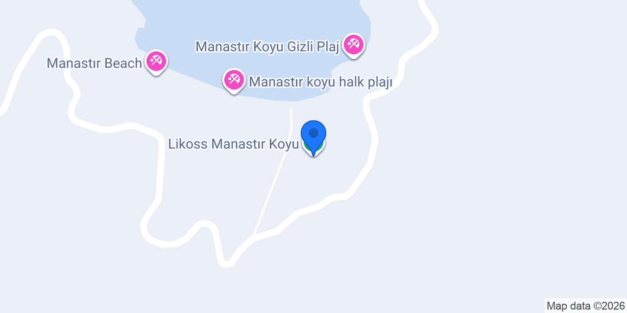 Likoss Manastır Koyu konumu