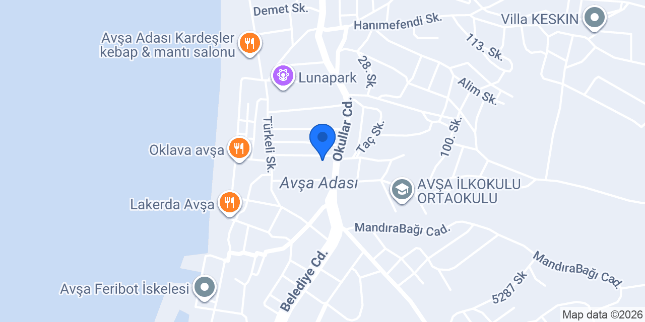 Avşa Özkaptan Aqua Otel konumu