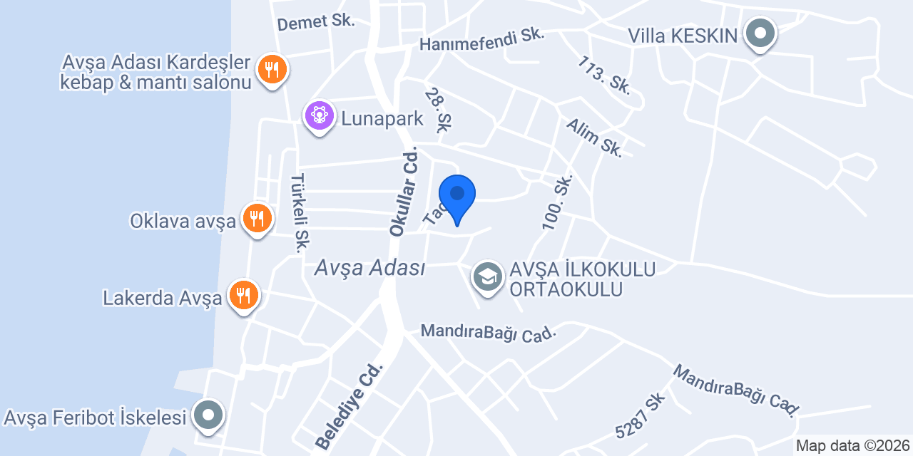 Avşa Okyanus Apart Otel konumu