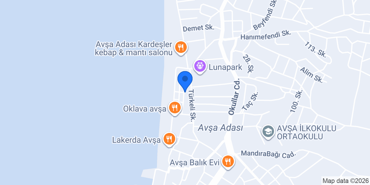 Avşa Lara Zeynep Apart konumu