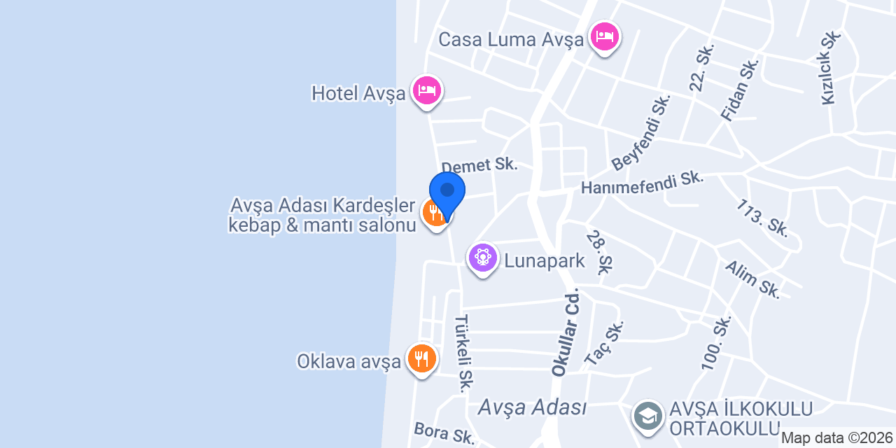 Avşa Şebnem Motel konumu
