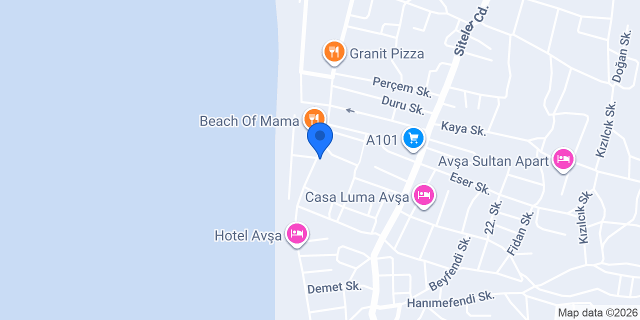 Atik cafe & beach konumu