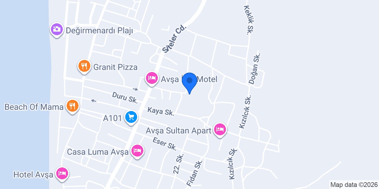 Avşa İnci Motel konumu