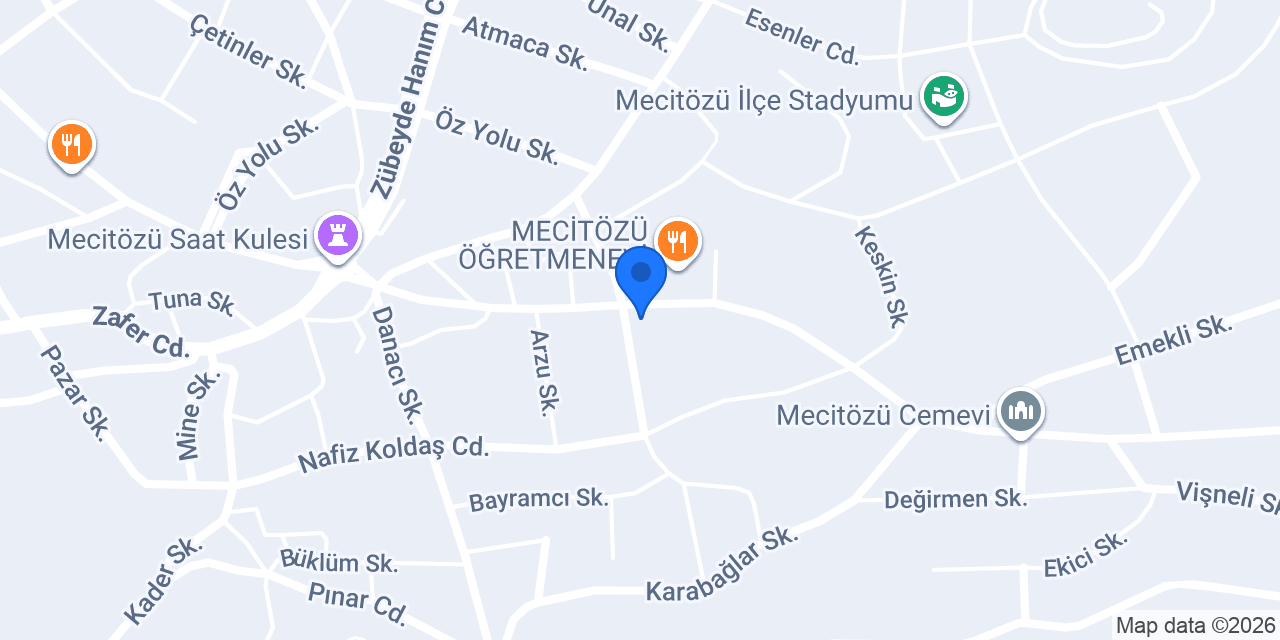 Ziraat Bankası mecitözü Şubesi konumu