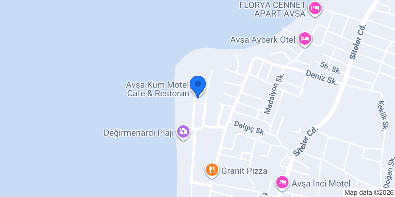Avşa Kum Motel konumu