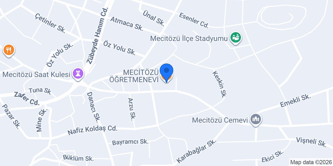 MECİTÖZÜ ÖĞRETMENEVİ konumu
